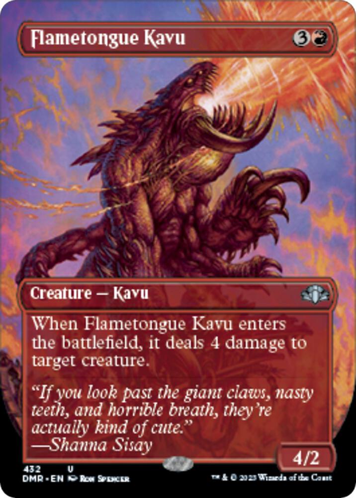 Flametongue Kavu (Borderless) (432) [Dominaria Remastered] [Borderless]