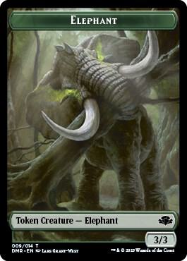 Elephant // Saproling Double-Sided Token (9 // 11) [Dominaria Remastered]