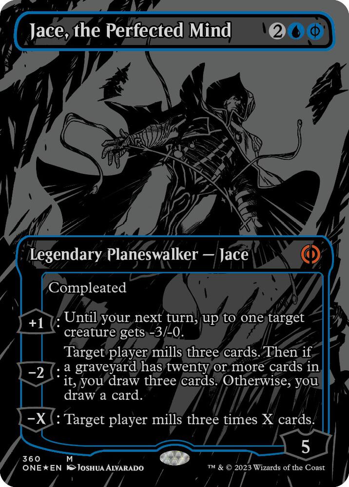 Jace, the Perfected Mind (Oil Slick Raised Foil) (360) [Phyrexia: All Will Be One] [Borderless]