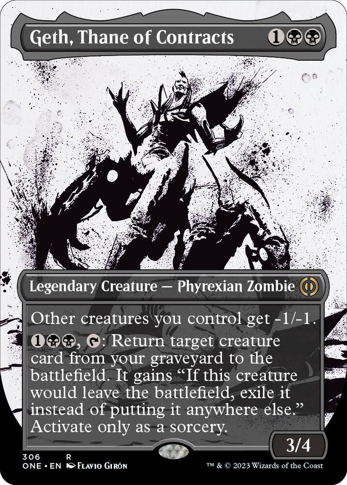 Geth, Thane of Contracts (Showcase) (306) [Phyrexia: All Will Be One] [Showcase, Borderless]