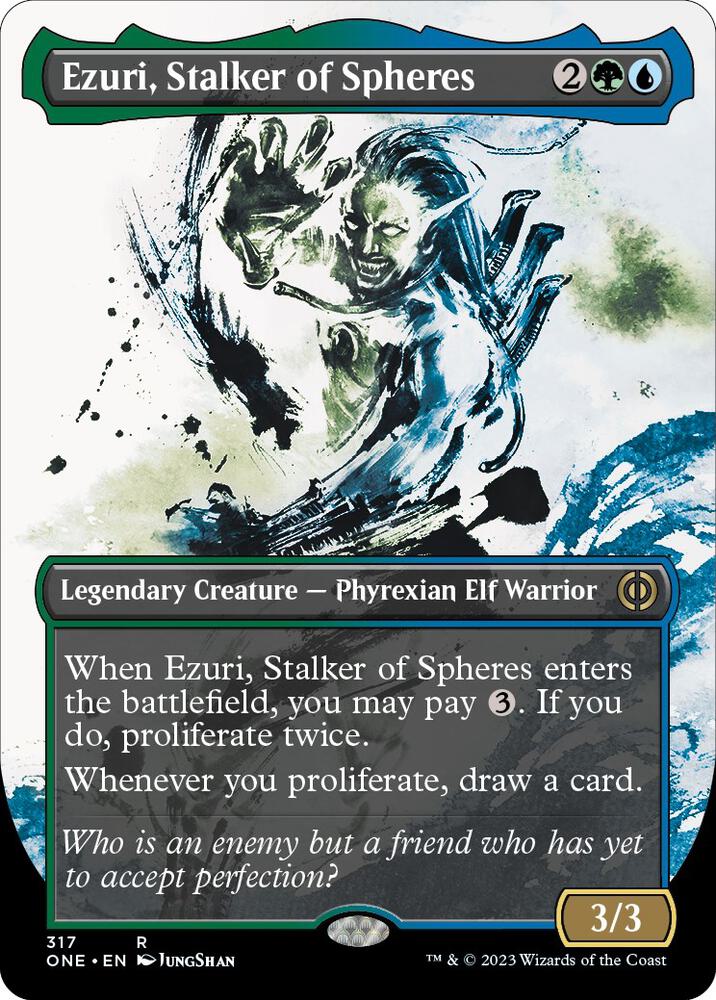 Ezuri, Stalker of Spheres (Showcase) (317) [Phyrexia: All Will Be One] [Showcase, Borderless]