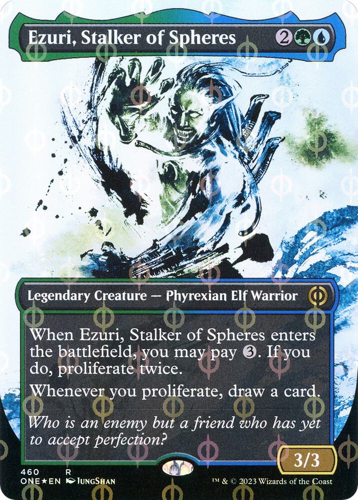 Ezuri, Stalker of Spheres (Showcase) (Step-and-Compleat Foil) (460) [Phyrexia: All Will Be One] [Showcase, Borderless]