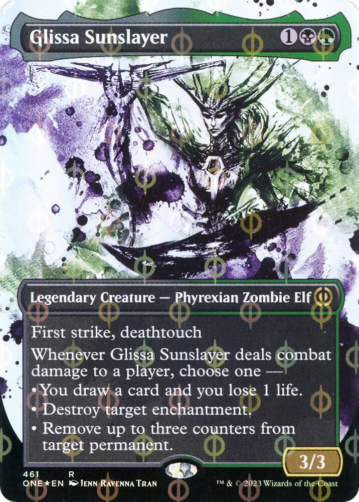 Glissa Sunslayer (Showcase) (Step-and-Compleat Foil) (461) [Phyrexia: All Will Be One] [Showcase, Borderless]