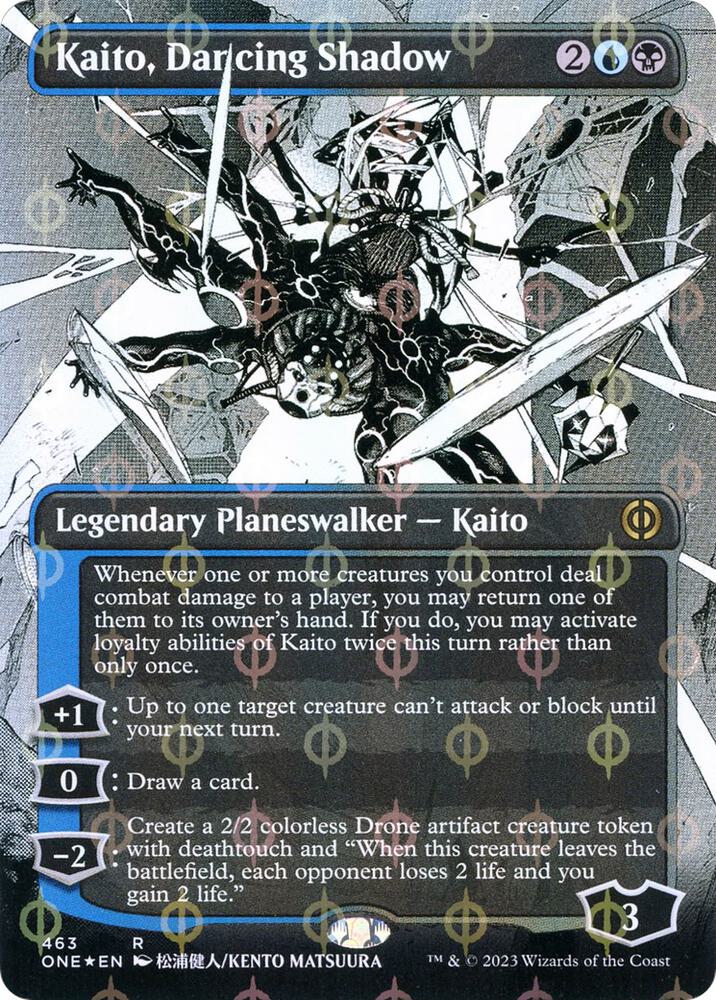 Kaito, Dancing Shadow (Borderless) (Step-and-Compleat Foil) (463) [Phyrexia: All Will Be One] [Showcase, Borderless]