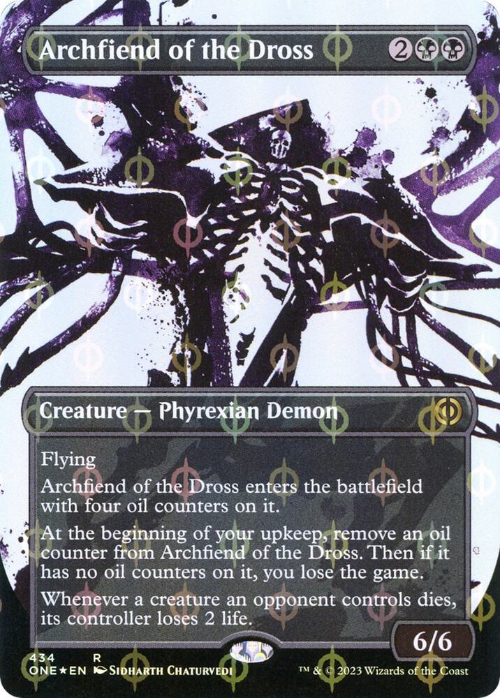Archfiend of the Dross (Showcase) (Step-and-Compleat Foil) (434) [Phyrexia: All Will Be One] [Showcase, Borderless]