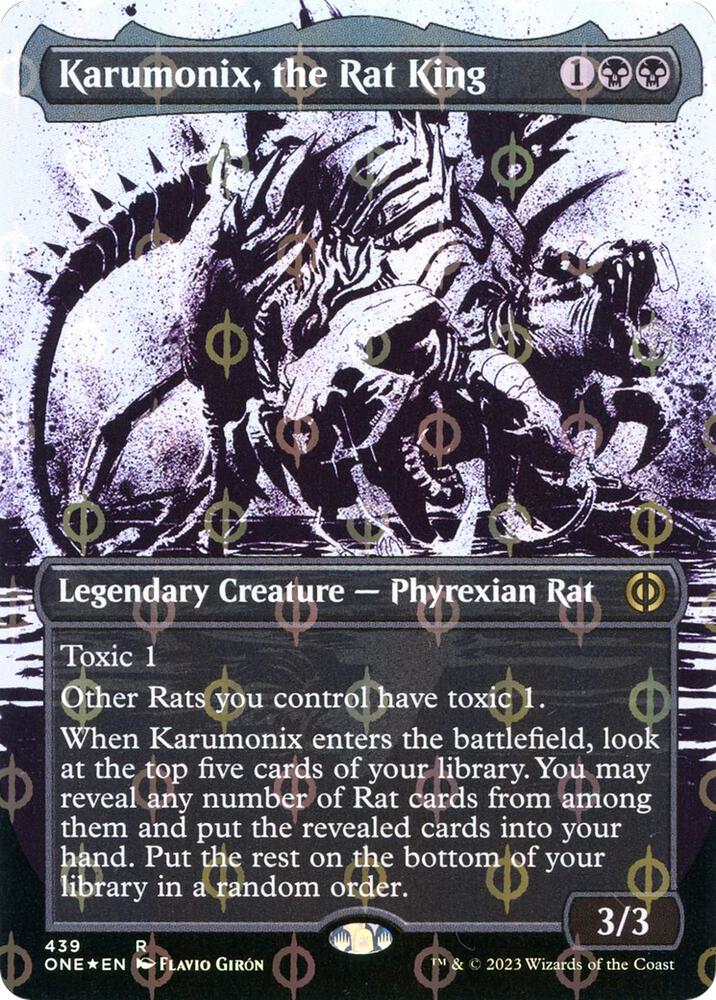 Karumonix, the Rat King (Showcase) (Step-and-Compleat Foil) (439) [Phyrexia: All Will Be One] [Showcase, Borderless]