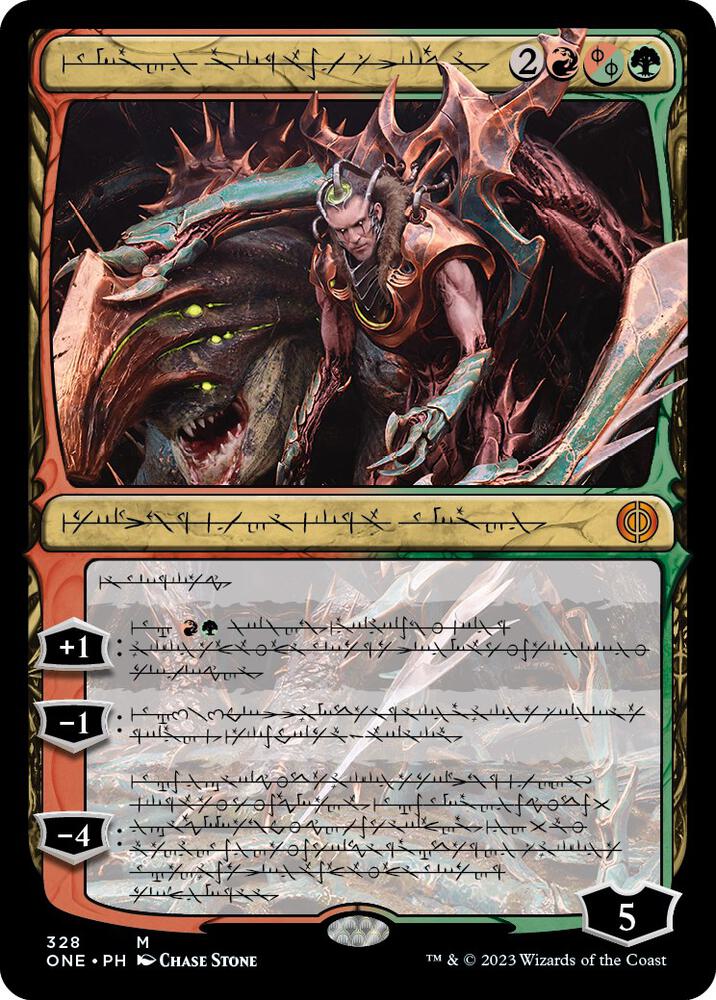 Lukka, Bound to Ruin (Phyrexian) (328) [Phyrexia: All Will Be One] [Showcase]