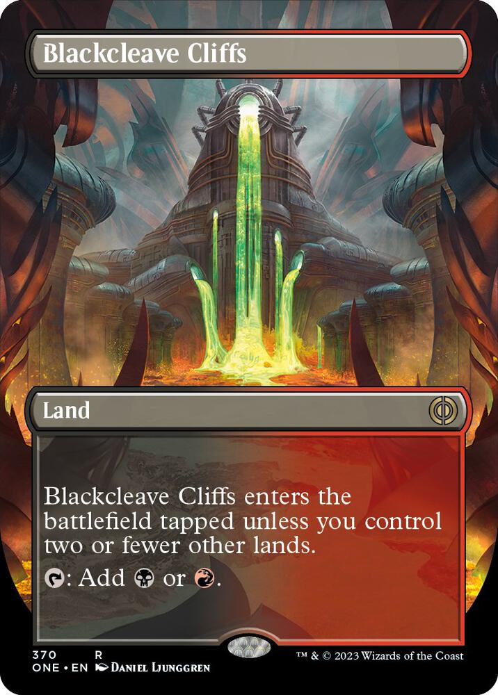 Blackcleave Cliffs (Borderless) (370) [Phyrexia: All Will Be One] [Borderless]