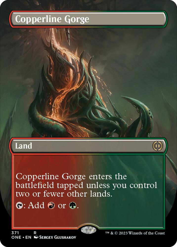 Copperline Gorge (Borderless) (371) [Phyrexia: All Will Be One] [Borderless]