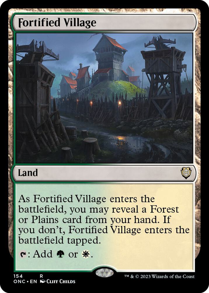 Fortified Village (154) [Phyrexia: All Will Be One Commander]