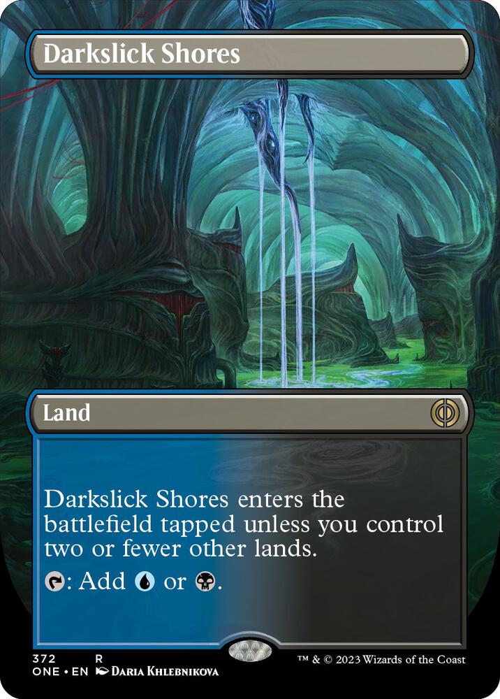 Darkslick Shores (Borderless) (372) [Phyrexia: All Will Be One] [Borderless]