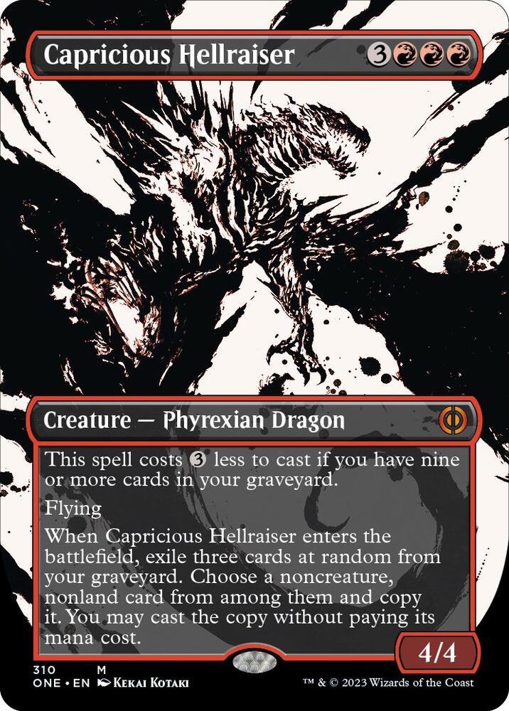 Capricious Hellraiser (Showcase) (310) [Phyrexia: All Will Be One] [Showcase, Borderless]