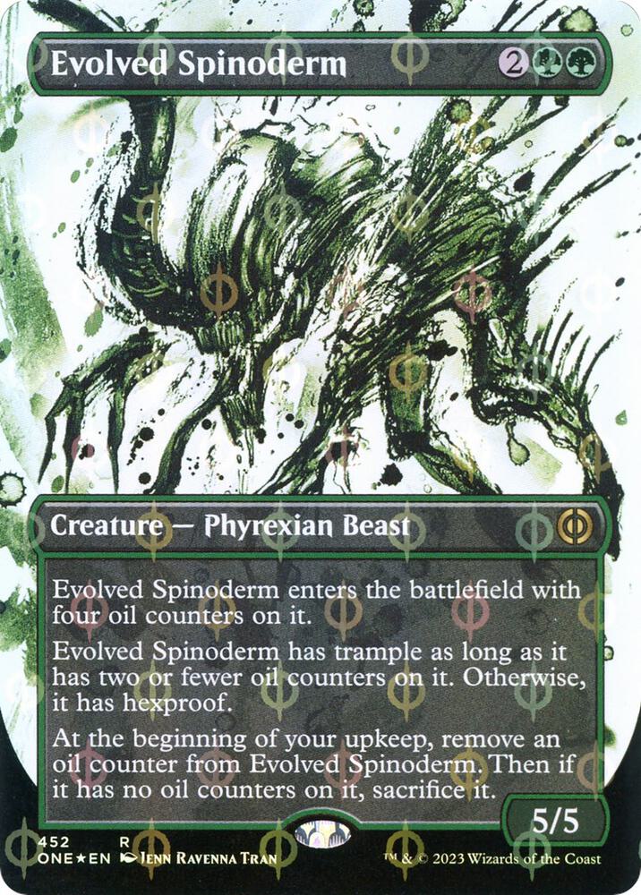 Evolved Spinoderm (Showcase) (Step-and-Compleat Foil) (452) [Phyrexia: All Will Be One] [Showcase, Borderless]