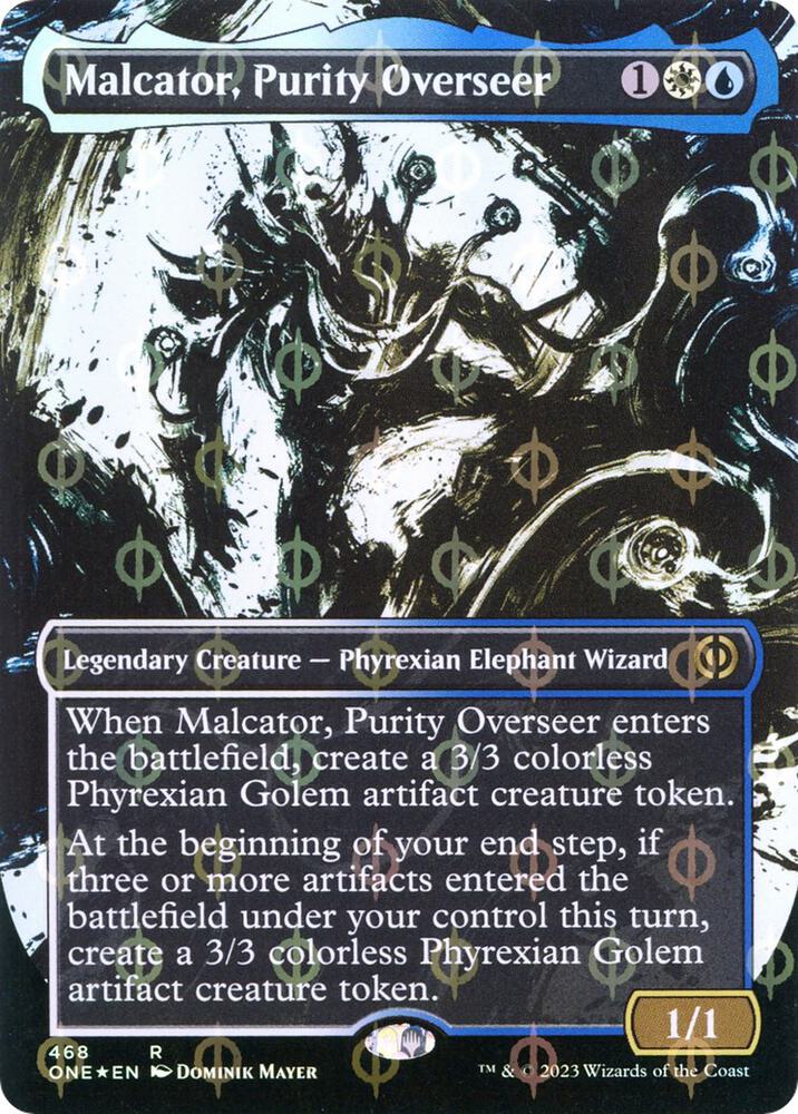 Malcator, Purity Overseer (Showcase) (Step-and-Compleat Foil) (468) [Phyrexia: All Will Be One] [Showcase, Borderless]