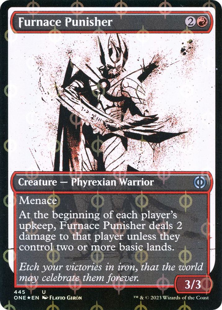 Furnace Punisher (Showcase) (Step-and-Compleat Foil) (445) [Phyrexia: All Will Be One] [Showcase]