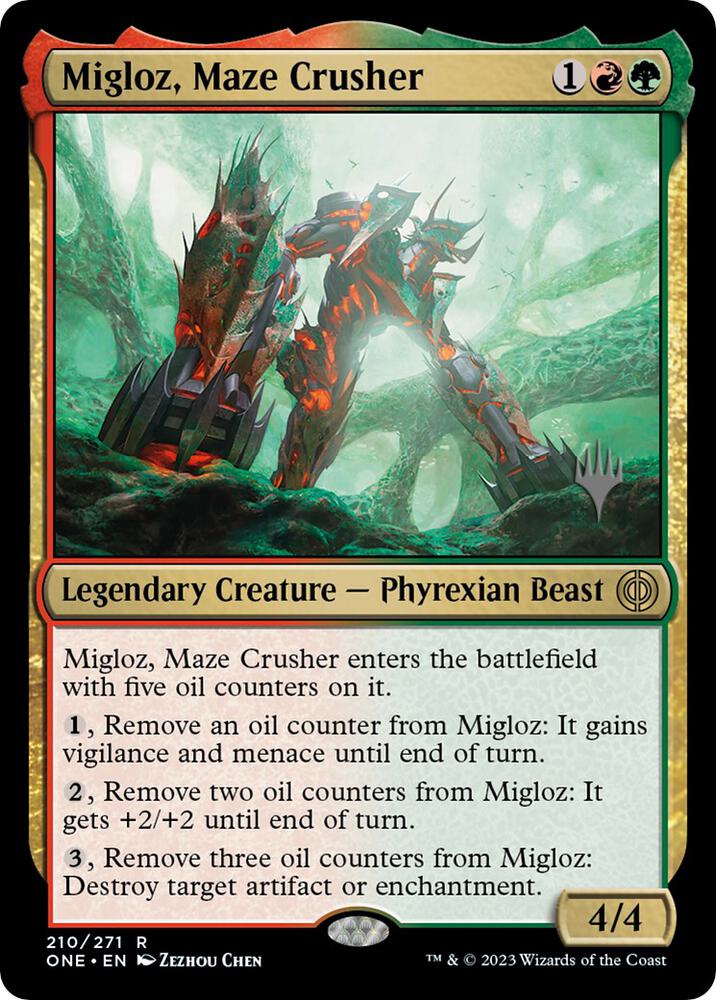 Migloz, Maze Crusher (210) [Phyrexia: All Will Be One Promos]