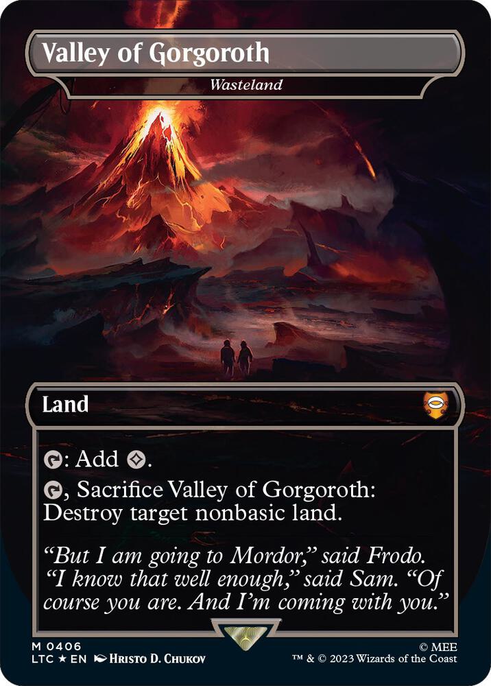 Valley of Gorgoroth - Wasteland (Surge Foil) (406) [Tales of Middle-earth Commander] [Borderless]
