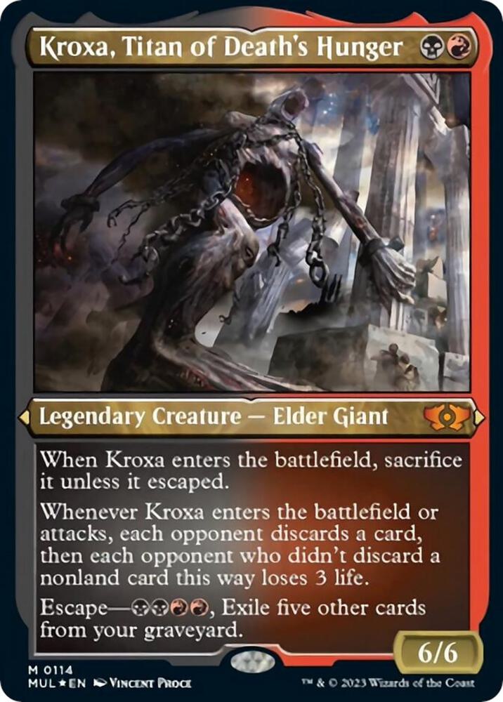 Kroxa, Titan of Death's Hunger (Foil Etched) (114) [Multiverse Legends]
