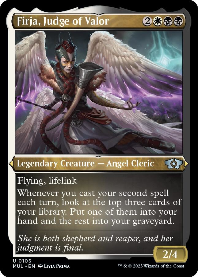 Firja, Judge of Valor (Foil Etched) (105) [Multiverse Legends]