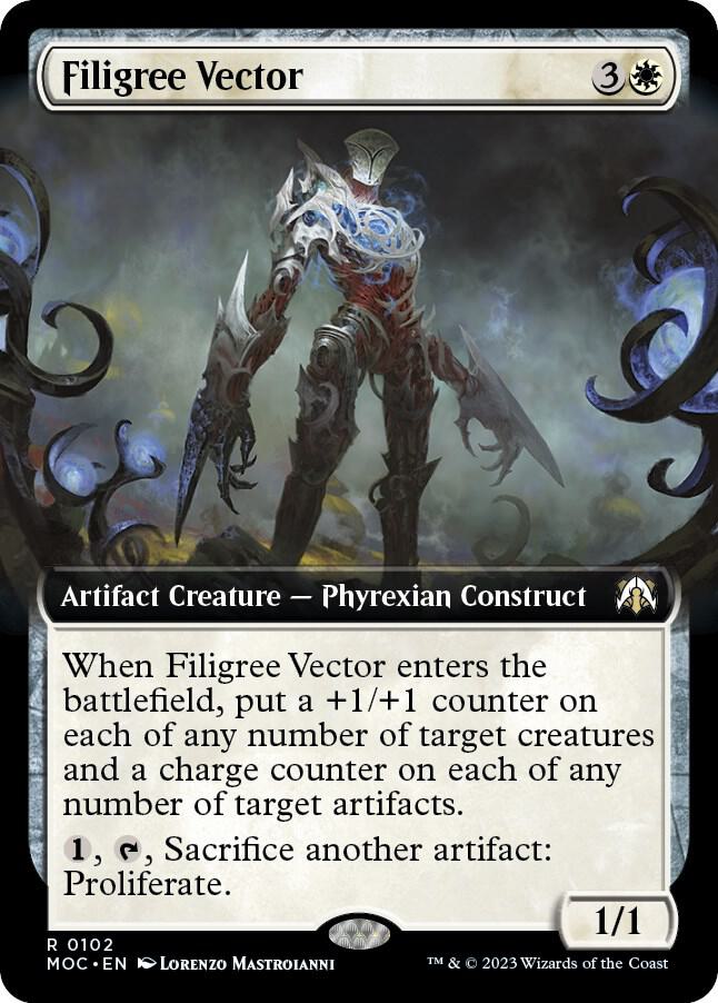 Filigree Vector (Extended Art) (102) [March of the Machine Commander] [Extended Art]