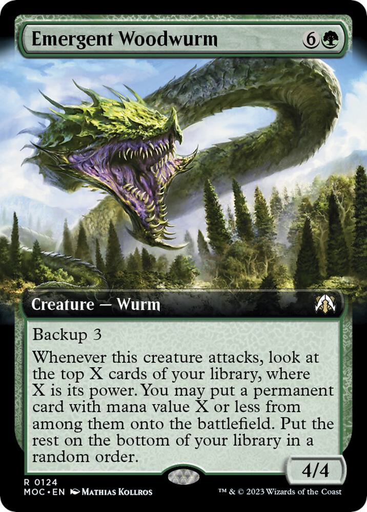 Emergent Woodwurm (Extended Art) (124) [March of the Machine Commander] [Extended Art]