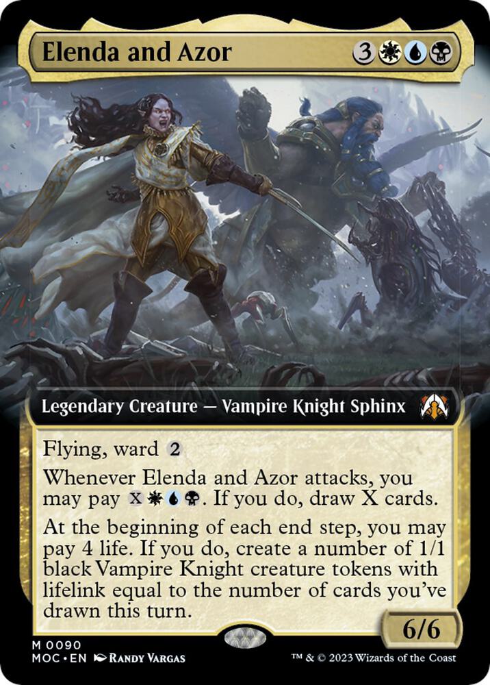 Elenda and Azor (Extended Art) (90) [March of the Machine Commander] [Extended Art]