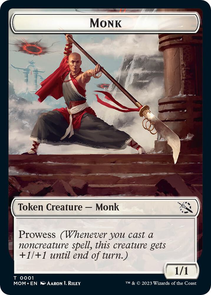 Monk // Zombie Double-Sided Token (1 // 5) [March of the Machine]