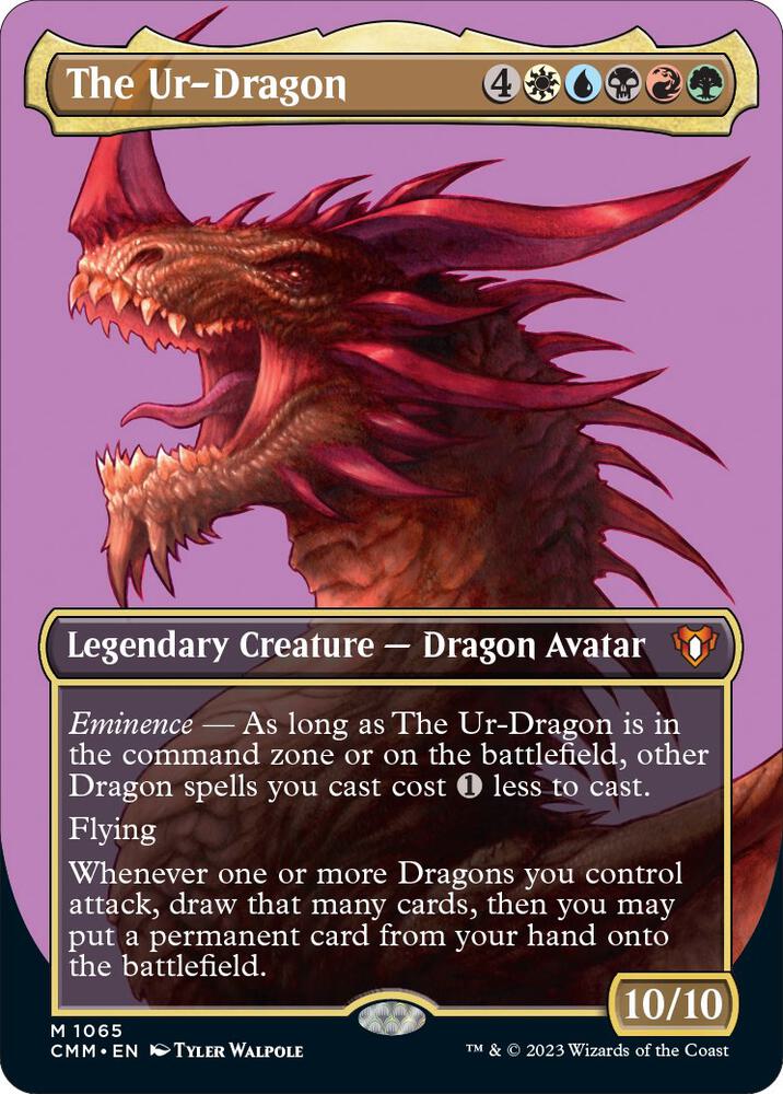 The Ur-Dragon (Textured Foil) (1065) [Commander Masters] [Borderless]
