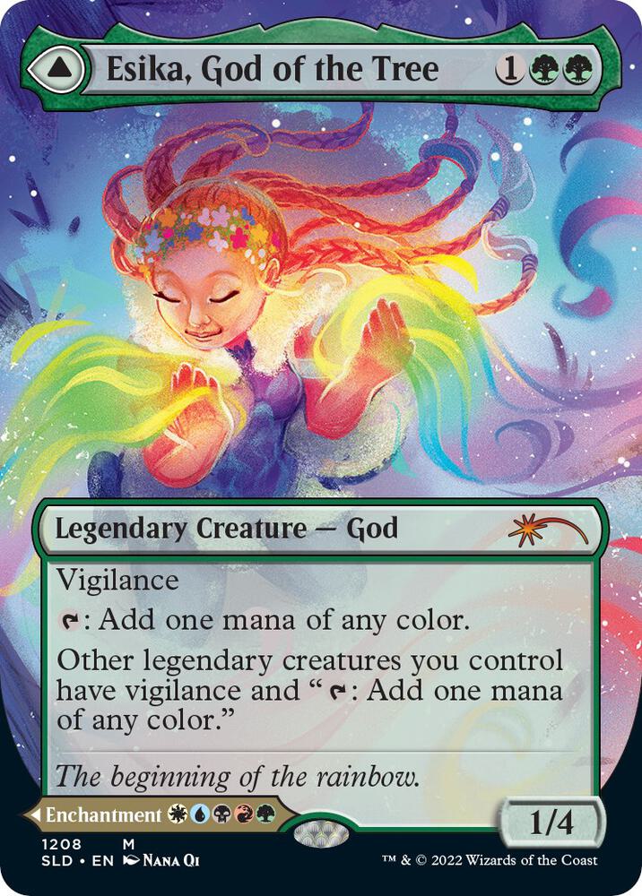 Esika, God of the Tree (Display Commander) - Thick Stock (1208) [Secret Lair Drop] [Borderless]
