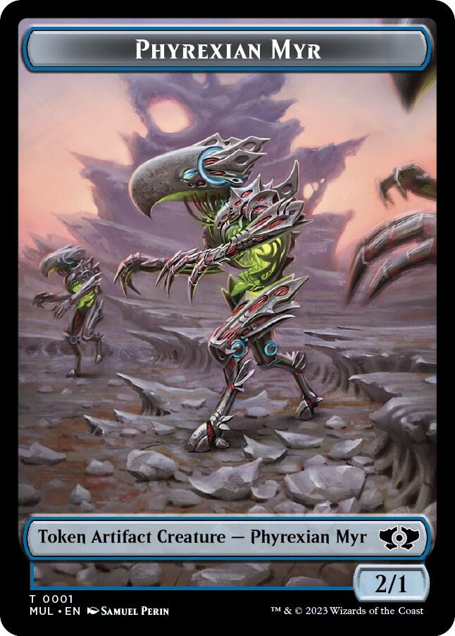 Phyrexian Myr // Dinosaur Double-Sided Token (1 // 7) [March of the Machine]