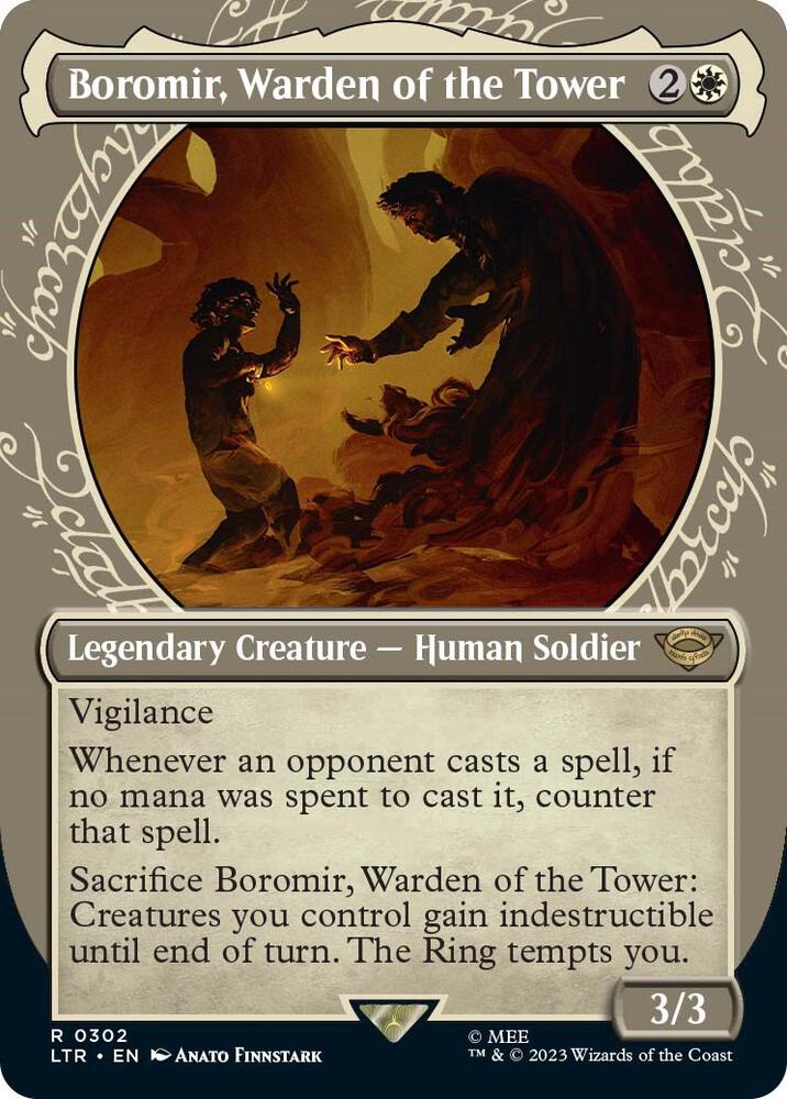 Boromir, Warden of the Tower (Showcase) (302) [The Lord of the Rings: Tales of Middle-earth] [Showcase, Borderless]