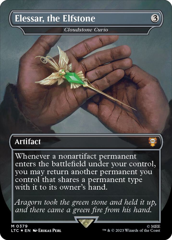 Elessar, the Elfstone - Cloudstone Curio (Surge Foil) (379) [Tales of Middle-earth Commander] [Borderless]