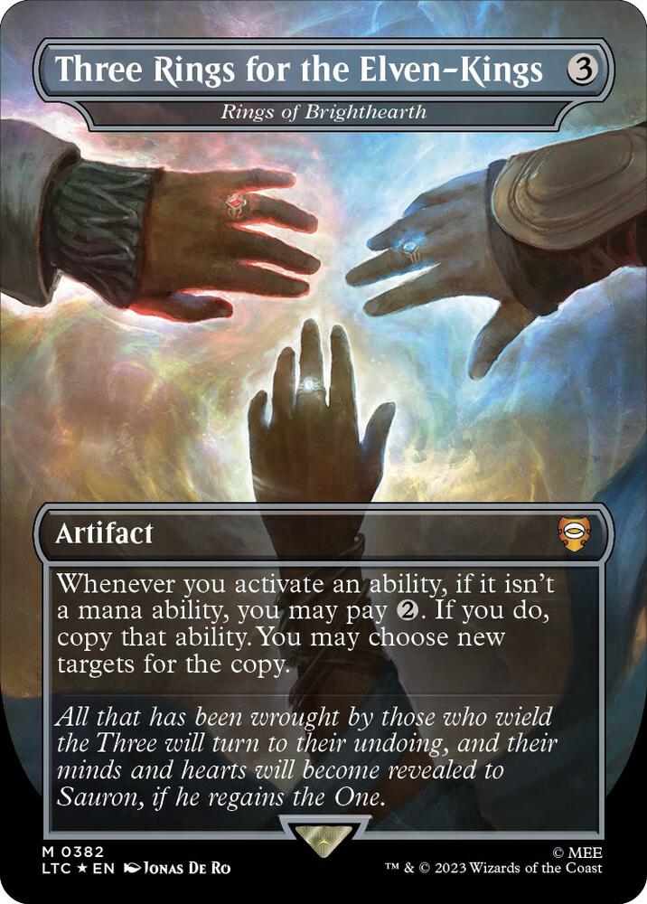 Three Rings for the Elven-Kings - Rings of Brighthearth (Surge Foil) (382) [Tales of Middle-earth Commander] [Borderless]