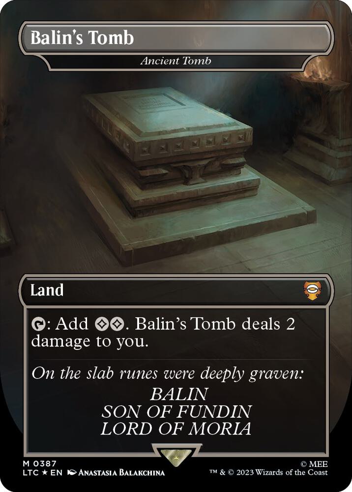 Balin's Tomb - Ancient Tomb (Surge Foil) (387) [Tales of Middle-earth Commander] [Borderless]