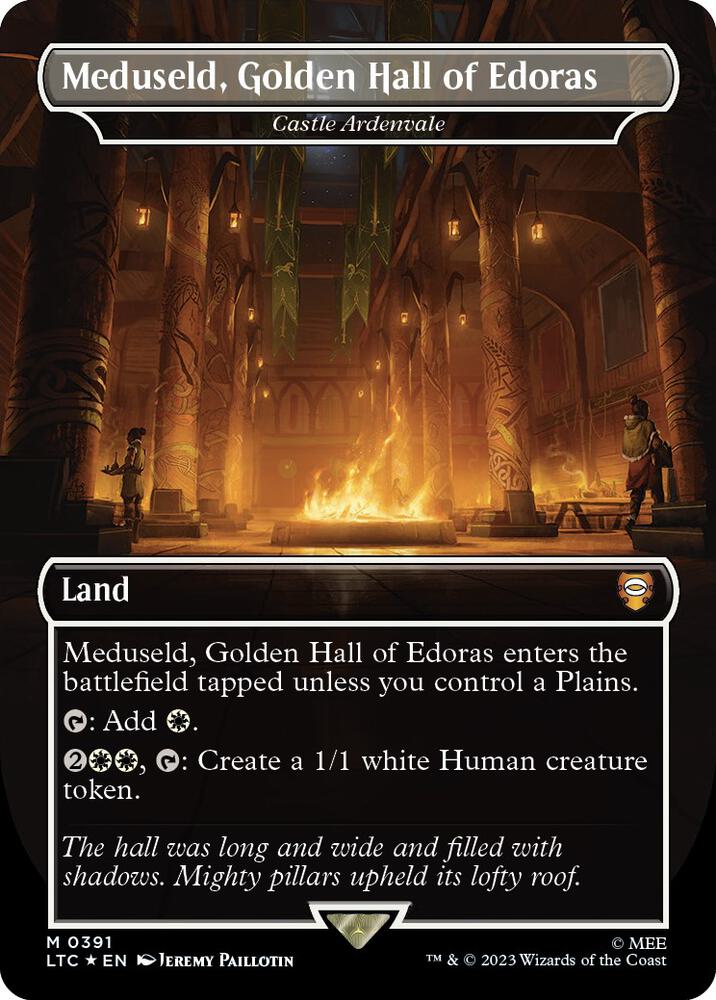 Meduseld, Golden Hall of Edoras - Castle Ardenvale (Surge Foil) (391) [Tales of Middle-earth Commander] [Borderless]