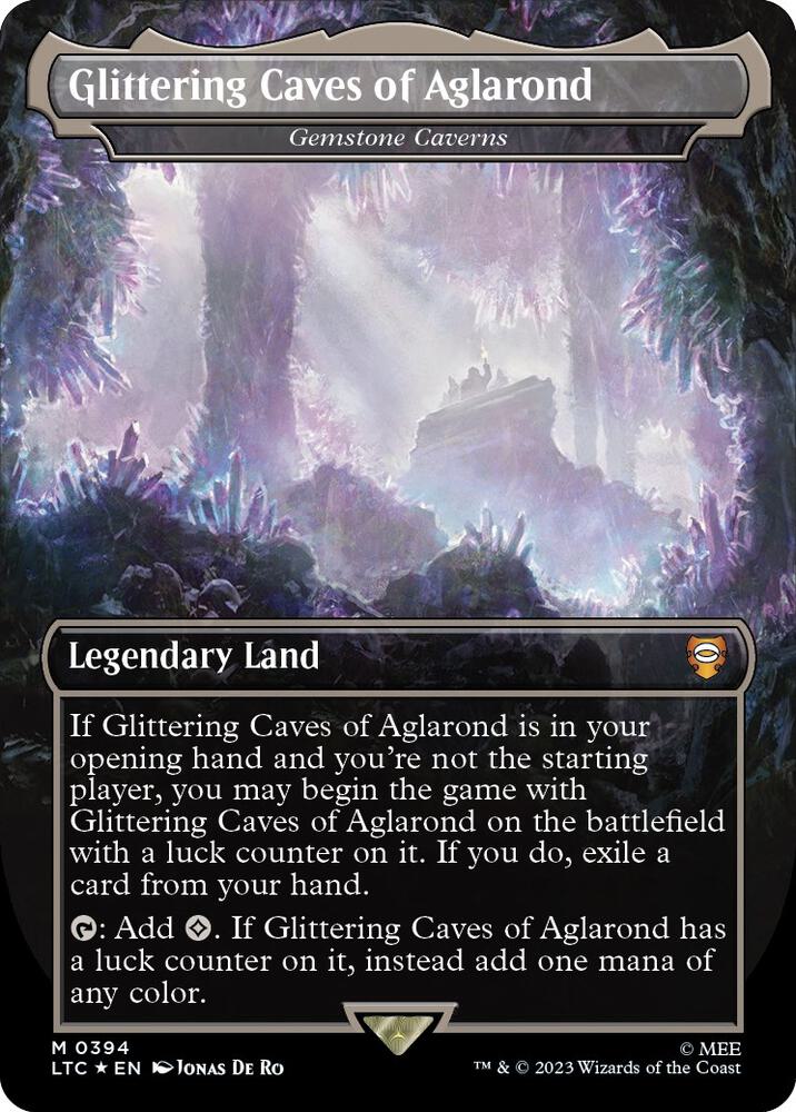 Glittering Caves of Aglarond - Gemstone Caverns (Surge Foil) (394) [Tales of Middle-earth Commander] [Borderless]
