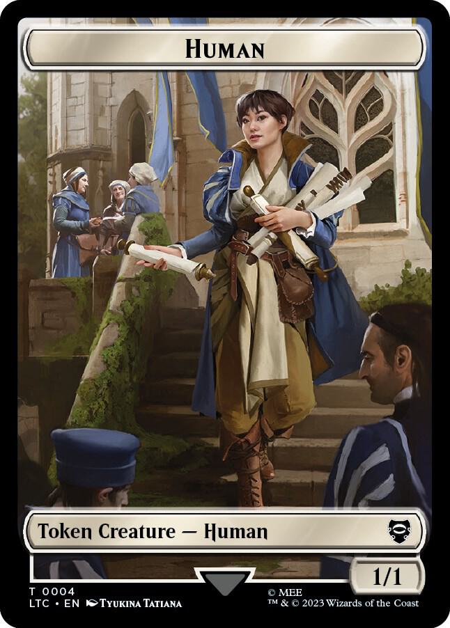 Human // Human Soldier (0002) Double-Sided Token (4 // 2) [Tales of Middle-earth Commander]
