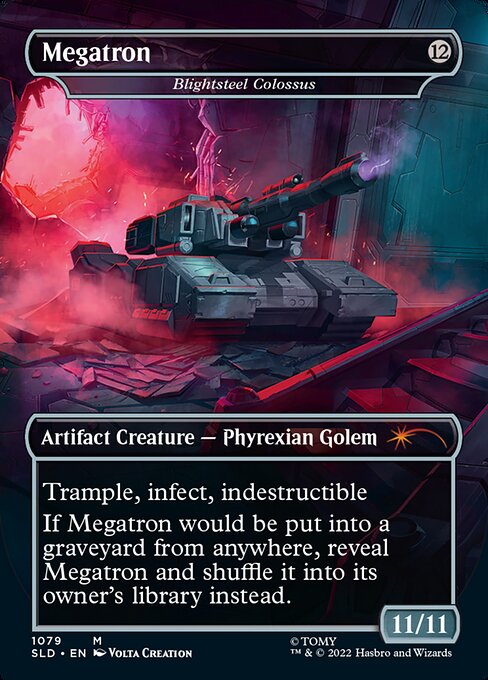 Megatron - Blightsteel Colossus (1079) [Secret Lair Drop] [Borderless] Reverse