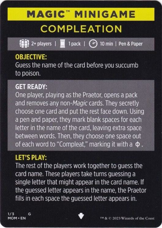 Magic Minigame: Compleation (1) [March of the Machine]