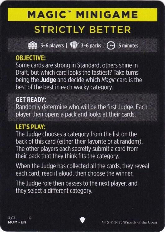 Magic Minigame: Strictly Better (3) [March of the Machine]