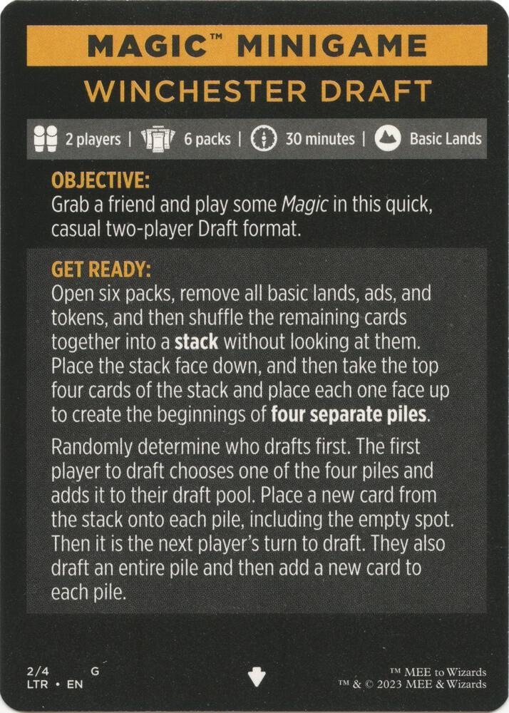 Magic Minigame: Winchester Draft (2) [The Lord of the Rings: Tales of Middle-earth]