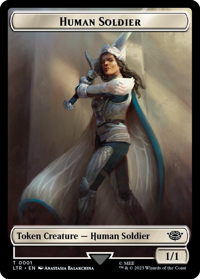 Human Soldier (0001) // Food (0011) Double-Sided Token (1 // 11) [The Lord of the Rings: Tales of Middle-earth]