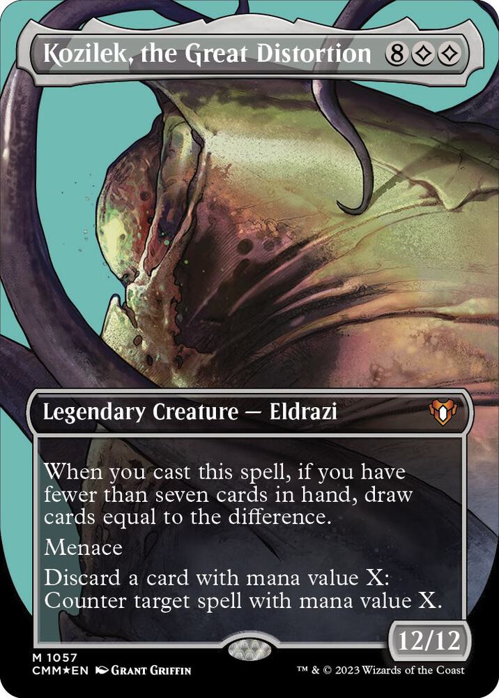 Kozilek, the Great Distortion (Textured Foil) (1057) [Commander Masters] [Borderless]