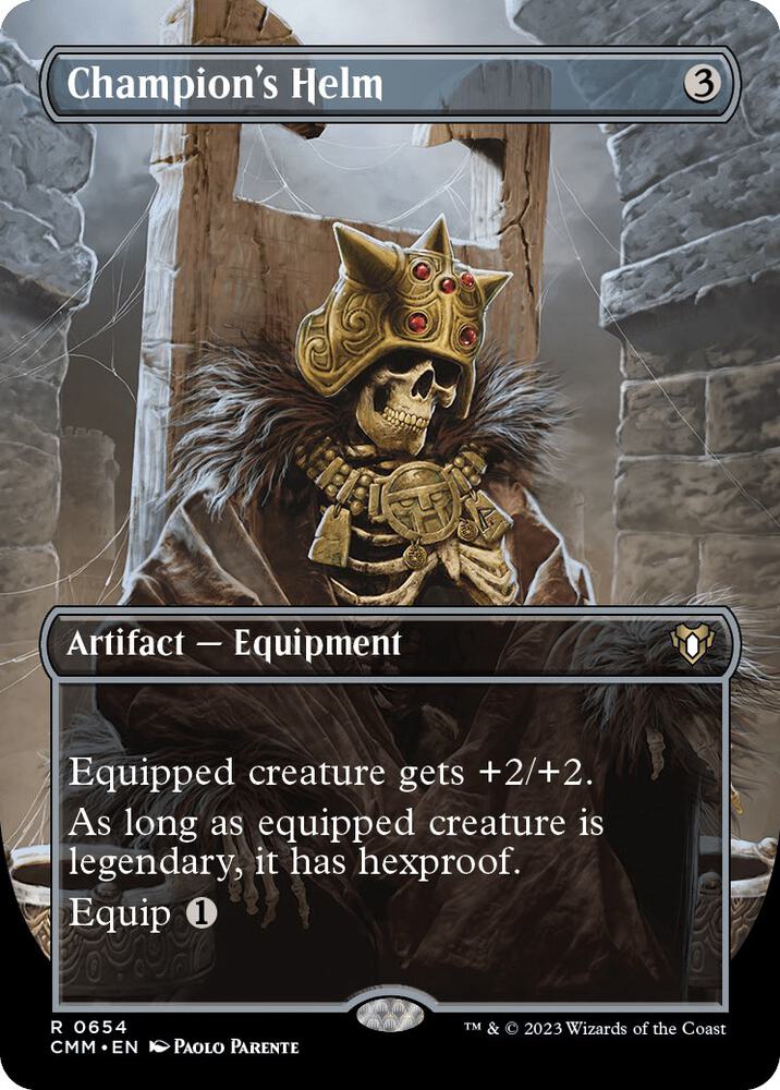 Champion's Helm (Borderless) (654) [Commander Masters] [Borderless]