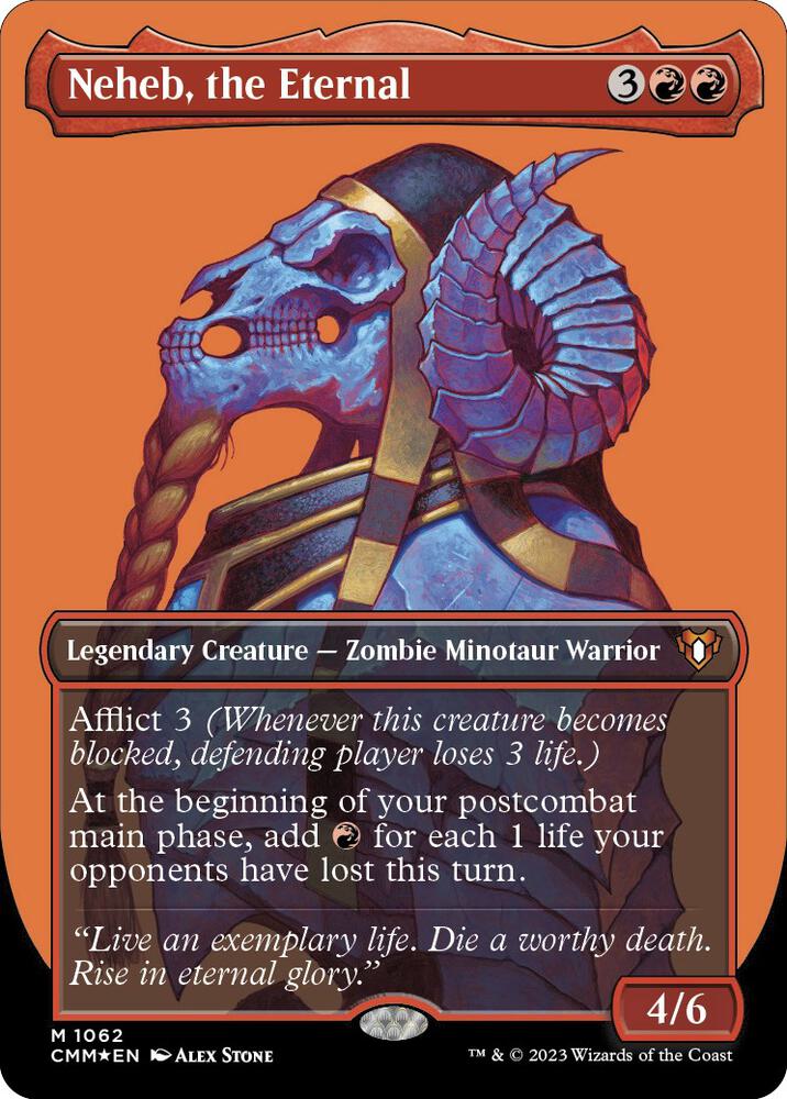 Neheb, the Eternal (Textured Foil) (1062) [Commander Masters] [Borderless]
