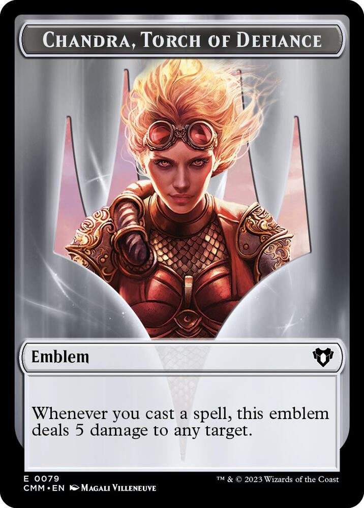 Emblem - Chandra, Torch of Defiance // Wizard Double-Sided Token (79 // 71) [Commander Masters]