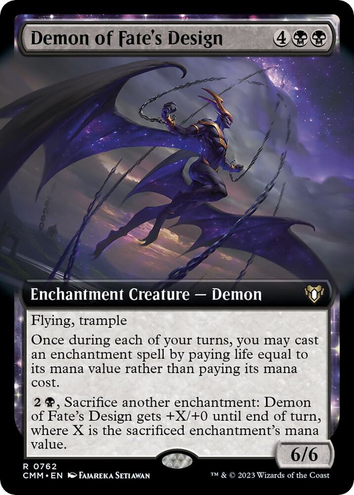 Demon of Fate's Design (Extended Art) (762) [Commander Masters] [Extended Art]