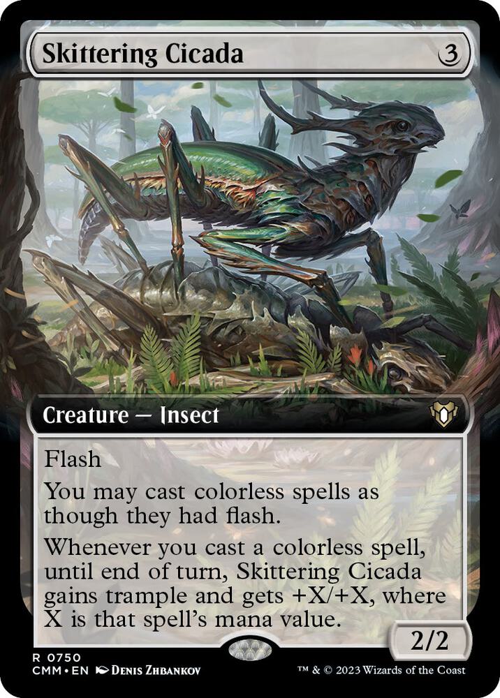 Skittering Cicada (Extended Art) (750) [Commander Masters] [Extended Art]