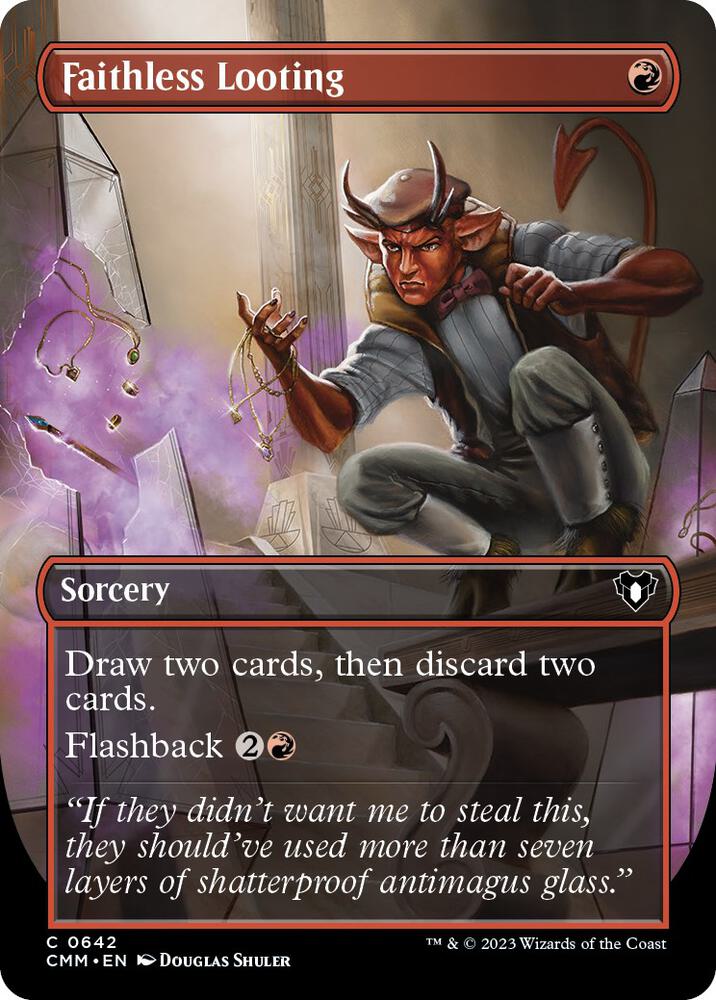 Faithless Looting (Borderless) (642) [Commander Masters] [Borderless]