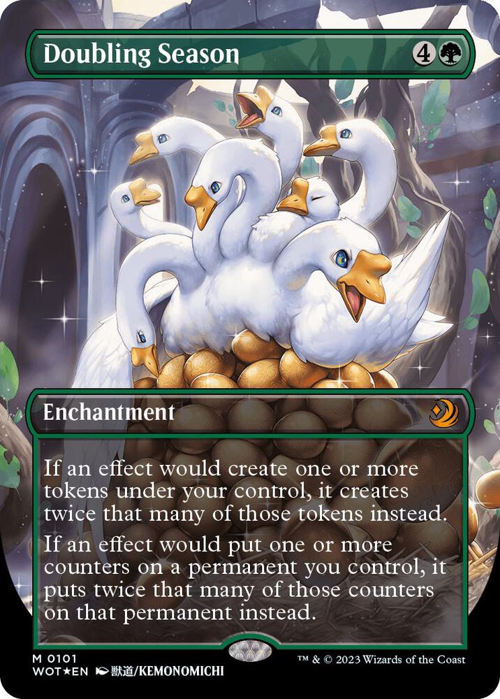 Doubling Season (Anime Borderless) (Confetti Foil) (101) [Wilds of Eldraine: Enchanting Tales] [Borderless]